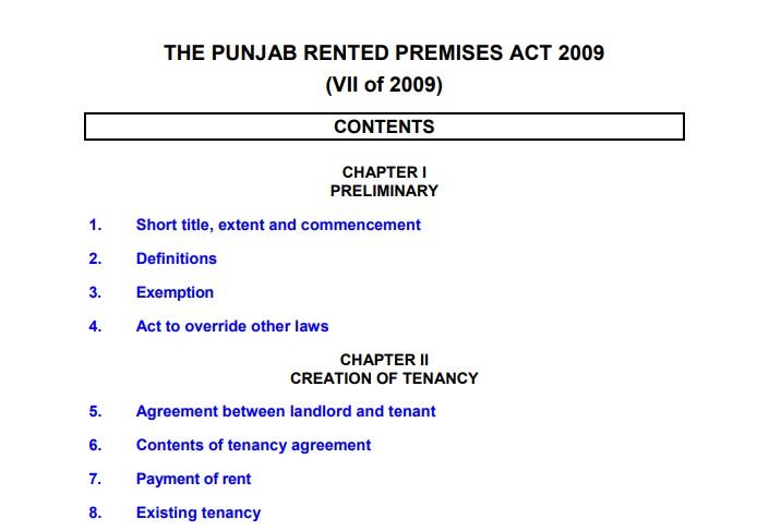 PUNJAB RENTED PREMISES ACT 2009