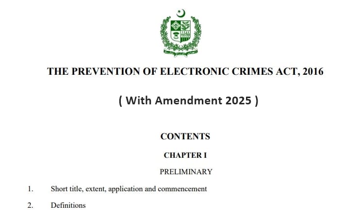 Prevention of Electronic Crimes Act 2016