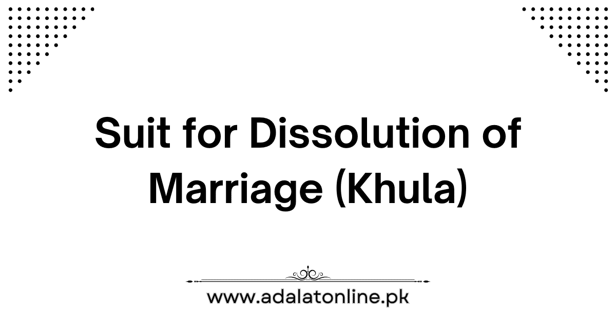 Suit for Dissolution of Marriage