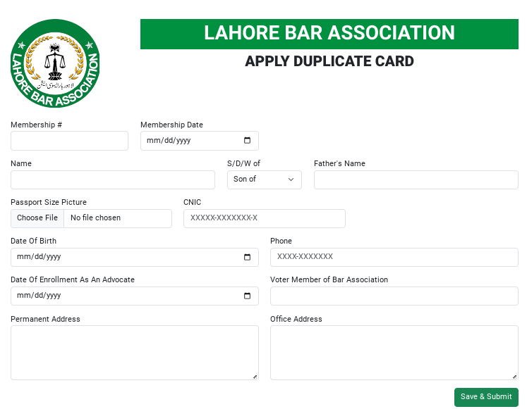 Lahore Bar Readable Card