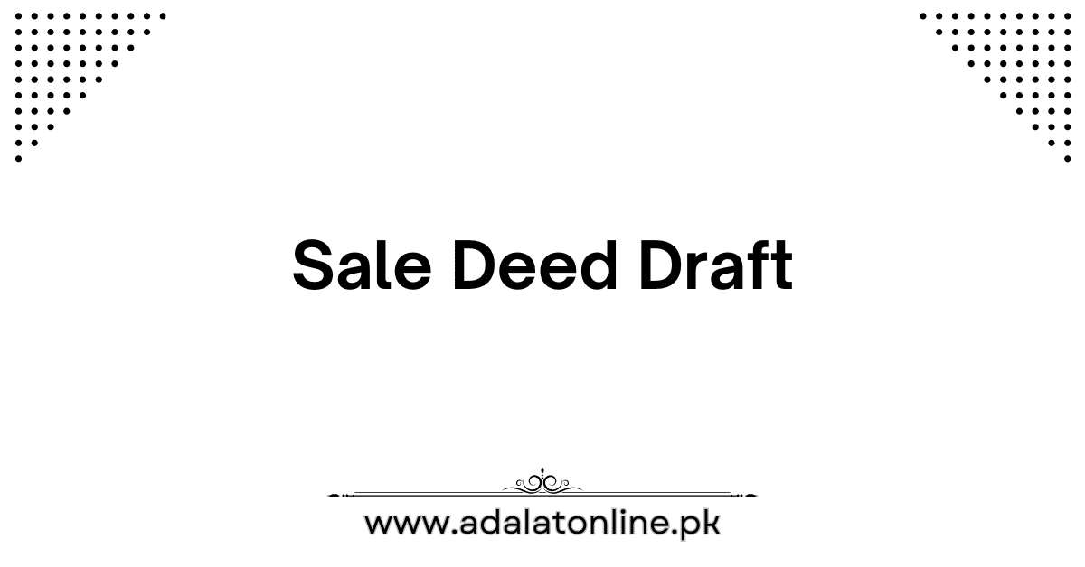 Sale Deed Draft