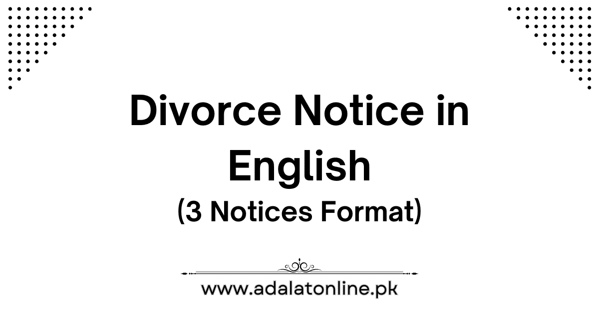 Divorce Notice in English