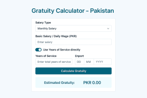 Gratuity Calculator Pakistan
