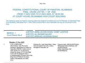 Federal Constitutional Court Cause List