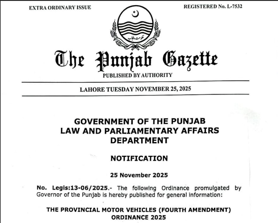 PROVINCIAL MOTOR VEHICLES ORDINANCE 2025