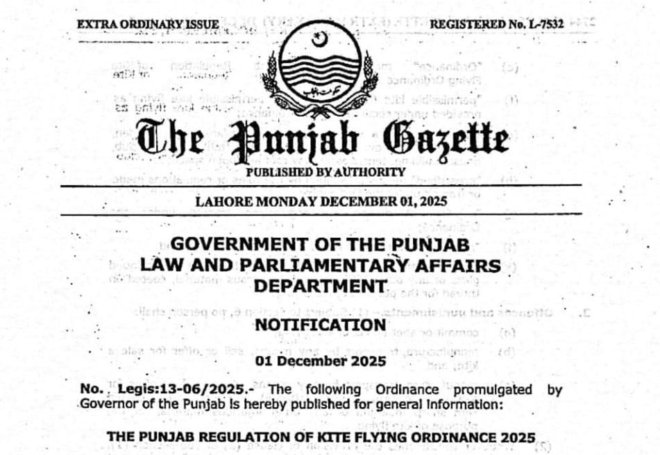 PUNJAB KITE FLYING ORDINANCE 2025