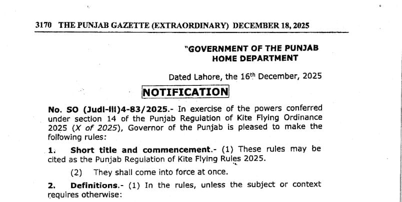 Punjab Kite Flying Rules 2025