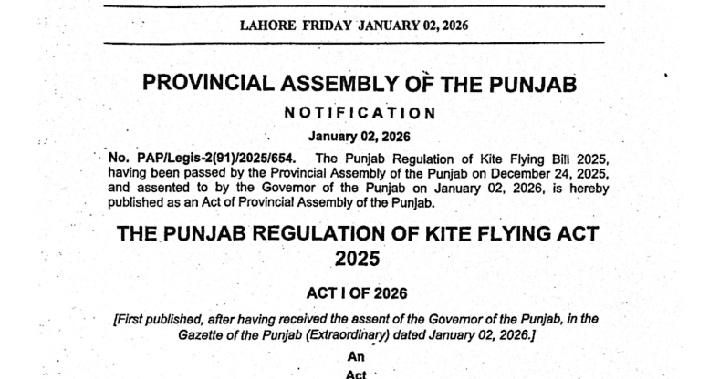 Punjab Regulation Of Kite Flying Act 2025