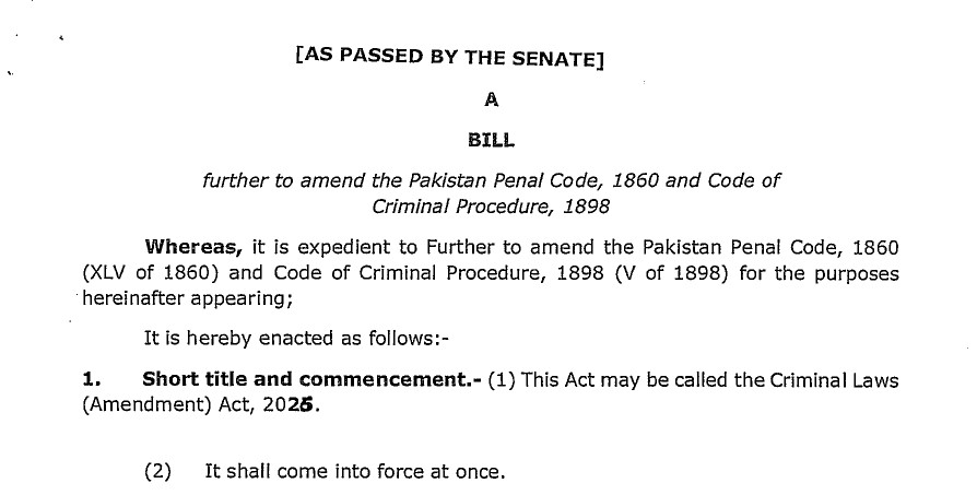 The Criminal Laws Amendment Bill 2026