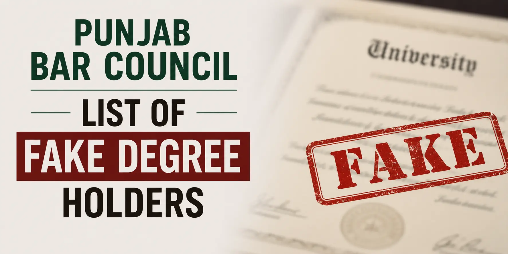 Punjab Bar List of Fake Degree Holders